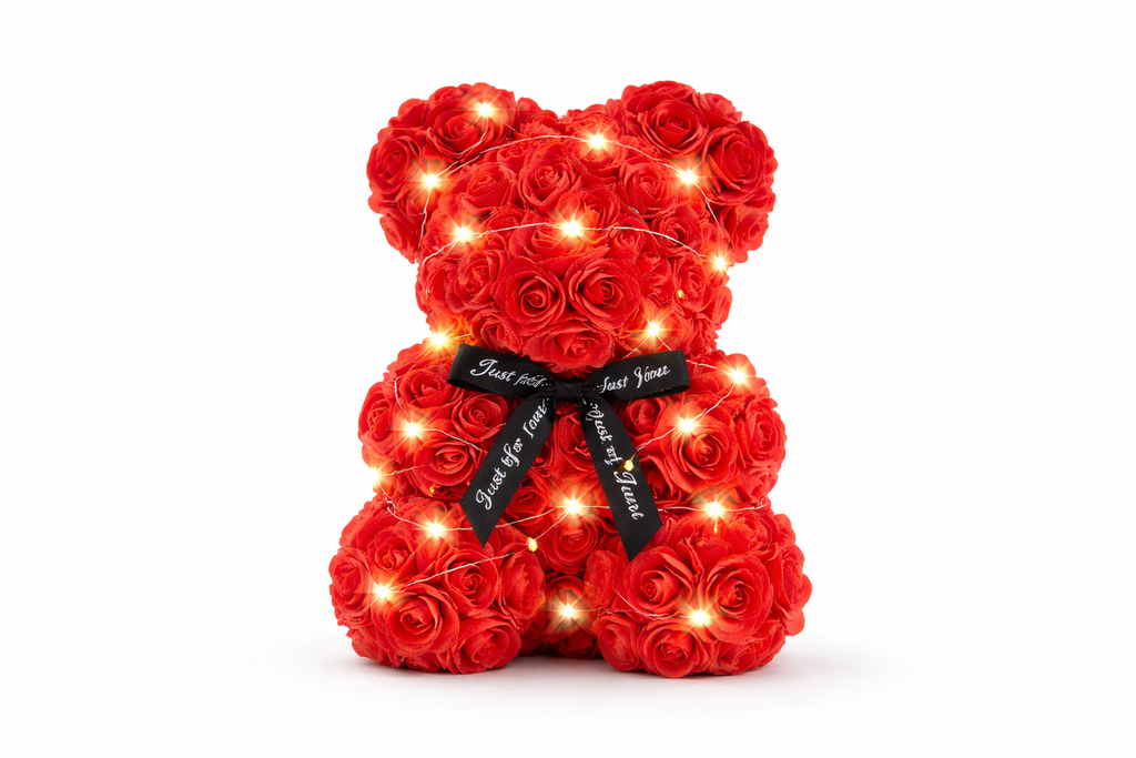 Orso di Rose Luminose – Amore che Brilla