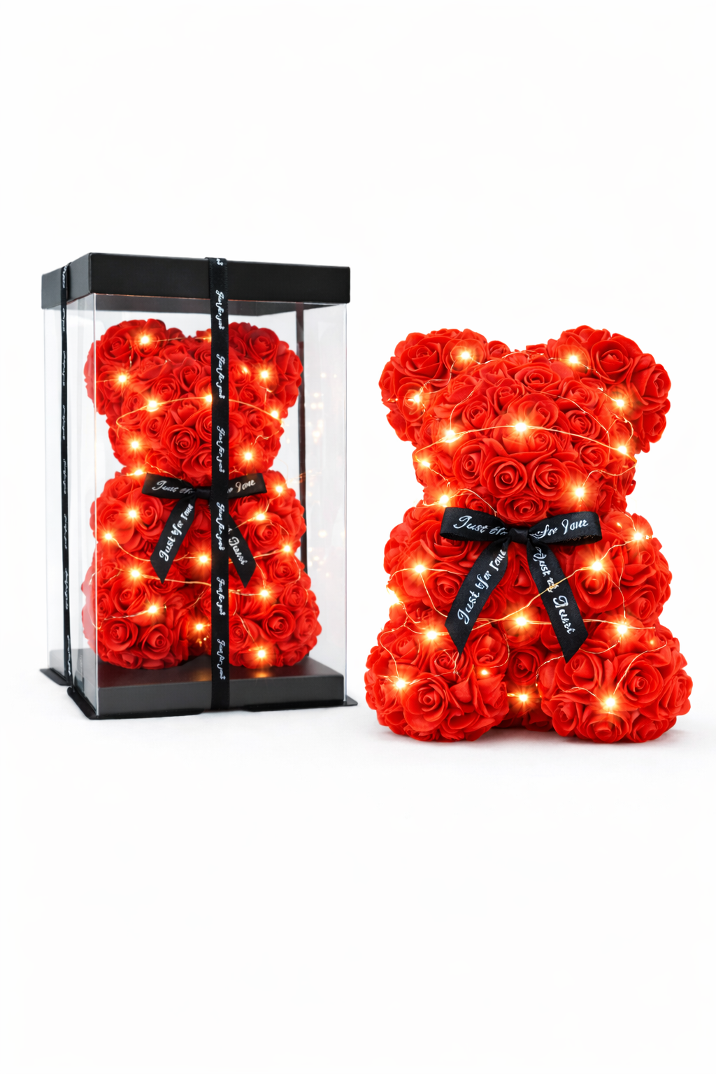 Orso di Rose Luminose – Amore che Brilla